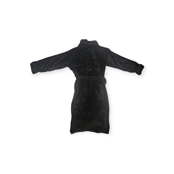 Polo Ralph Lauren Mens Robe Size One Size Black/Blue Cottom Velour Logo - Picture 2 of 7